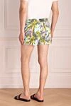 Blue men's beach shorts made of cotton and polyamide Vilebrequin - fantasy pattern. two side pockets, one back pocket. cotton, polyamide. Closure: drawstring. Country of manufacture: Italy. Care: specialized cleaning - photo 4