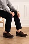 Brown suede shoes for men Tricker`s - Perforation. 100% suede. Lace-up. Interior trim: suede. Insole: Leather. Heel height: 2.5cm. Outsole: Other materials. Country of manufacture: Italy. Care: specialized cleaning - photo 2