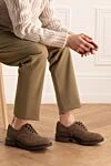Туфлі чоловічі з замші бежеві Tricker`s - Перфорація. 100% замша. Шнурівка. Внутрішнє оздоблення: замша. Устілка: Шкіра. Висота підборів: 2,5см. Інші матеріали. Країна виробник: Італія. Догляд: спеціалізоване чищення - фото 2