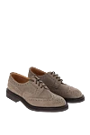 Туфлі чоловічі з замші бежеві Tricker`s - Перфорація. 100% замша. Шнурівка. Внутрішнє оздоблення: замша. Устілка: Шкіра. Висота підборів: 2,5см. Інші матеріали. Країна виробник: Італія. Догляд: спеціалізоване чищення - фото 2