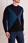 Pringle of Scotland Wool jumper blue for men - Diamond pattern. 100% wool. Country of manufacture: Italy. Care: specialized cleaning - photo 3