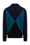 Blue wool sweater for men Pringle of Scotland - Diamond pattern. 100% wool. Country of manufacture: Italy. Care: specialized cleaning - photo 6
