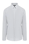 Gucci Blue cotton shirt for men - small check. 100% cotton. Closure: buttons. Country of manufacture: Italy. Care: specialized cleaning - photo 1