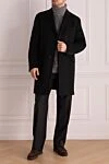 Black wool coat for men Gucci - 100% wool. Buttons. Two side pockets, two inside pockets. Lining: 100% silk. Country of manufacture: Italy. Care: specialized cleaning - photo 2