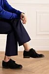 Туфли мужские из кожи черные Dolce & Gabbana - Перфорация. 100% кожа. Шнуровка. Внутренняя отделка: Кожа . Стелька: Кожа. Высота каблука: 2см. Другие материалы. Страна производитель: Италия. Уход: специализированная чистка - фото 2