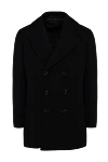 Armani Пальто из шерсти, полиамида и кашемира черное мужское - 75% шерсть, 15% полиамид, 10% кашемир. Пуговицы. Два боковых кармана, два внутренних кармана. 100% полиэстер. Страна производитель: Италия. Уход: специализированная чистка - фото 1