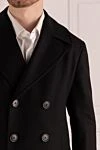 Armani Пальто из шерсти, полиамида и кашемира черное мужское - 75% шерсть, 15% полиамид, 10% кашемир. Пуговицы. Два боковых кармана, два внутренних кармана. 100% полиэстер. Страна производитель: Италия. Уход: специализированная чистка - фото 5