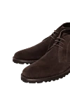 A.Testoni Brown suede men's boots - 100% suede, 100% fur. Lace-up. Shaft height: 12 cm. Sole Height: 2 cm. Polyurethane. Country of manufacture: Italy. Care: specialized cleaning - photo 5