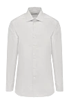 Canali Gray cotton shirt for men - check pattern. 100% cotton. Closure: buttons. Country of manufacture: Italy. Care: specialized cleaning - photo 1