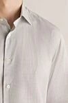 Canali Gray cotton shirt for men - check pattern. 100% cotton. Closure: buttons. Country of manufacture: Italy. Care: specialized cleaning - photo 5
