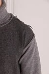 Dolce & Gabbana Men's golf from wool and acrylic gray - Contrasting inserts. High neck. 95% wool, 5% acrylic. Country of manufacture: Italy. Care: specialized cleaning - photo 5