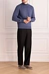 Штани із вовни чорні чоловічі Canali - защипи. 100% вовна. гудзик, блискавка. дві бічні кишені, дві задні на гудзиках. підкладка деталей 100% бавовна. Країна виробник: Італія. Догляд: спеціалізоване чищення - фото 2