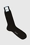 Bresciani Men's brown cotton socks - logo print. 100% cotton. Country of manufacture: Italy. Care: specialized cleaning - photo 1