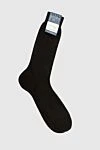 Men's brown cotton socks Bresciani - logo print. 100% cotton. Country of manufacture: Italy. Care: specialized cleaning - photo 2