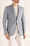 Gucci Gray cotton blazer for men - stripe. Closure: two buttons. Pocket: three side pockets and three inside pockets. 100% cotton. Inner lining: 100% cotton. Country of manufacture: Italy. Care: specialized cleaning - photo 3