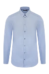 Dolce & Gabbana Blue cotton shirt for men - small dotted pattern. 100% cotton. Closure: buttons. Country of manufacture: Italy. Care: specialized cleaning - photo 1