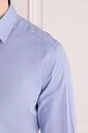 Dolce & Gabbana Blue cotton shirt for men - small dotted pattern. 100% cotton. Closure: buttons. Country of manufacture: Italy. Care: specialized cleaning - photo 5
