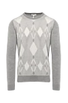 Brioni Джемпер з кашеміру та шовку сірий чоловічий - Візерунок ромби. 70% кашемір, 30% шовк. Країна виробник: Италия. Догляд: спеціалізоване чищення - фото 1