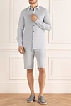 Gray cotton shorts for men Brioni - pinches. 100% cotton. zipper, button. belt pocket, two side pockets, two back pockets. Country of manufacture: Italy. Care: specialized cleaning - photo 2