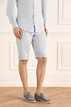 Brioni Gray cotton shorts for men - pinches. 100% cotton. zipper, button. belt pocket, two side pockets, two back pockets. Country of manufacture: Italy. Care: specialized cleaning - photo 3
