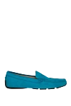 Armani Moccasins for men made of blue leather - Stitching, logo embossing. 100% leather. Interior: Leather. Insole: Leather. Outsole: Other materials. Country of manufacture: Italy. Care: specialized cleaning - photo 1