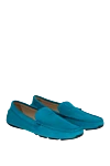 Armani Moccasins for men made of blue leather - Stitching, logo embossing. 100% leather. Interior: Leather. Insole: Leather. Outsole: Other materials. Country of manufacture: Italy. Care: specialized cleaning - photo 3