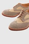 Tricker`s Туфлі чоловічі з замші та твила бежеві - Перфорація, вставки твила. 80% замшу, 20% твил. Шнурівка. Внутрішнє оздоблення: замша. Устілка: Шкіра. Висота підборів: 3см. Інші матеріали. Країна виробник: Італія. Догляд: спеціалізоване чищення - фото 5