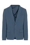 Ballantyne Blue cotton jacket for men - 100% cotton. two buttons. three internal, two side with flaps, chest pocket. Country of manufacture: Italy. Care: specialized cleaning - photo 1