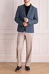 Blue cotton jacket for men Ballantyne - 100% cotton. two buttons. three internal, two side with flaps, chest pocket. Country of manufacture: Italy. Care: specialized cleaning - photo 2