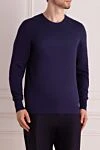 Drumohr Cotton jumper blue for men - 100% cotton. Country of manufacture: Italy. Care: specialized cleaning - photo 3