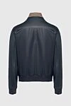 Cortigiani Black leather jacket for men - Contrasting stand collar. 100% leather. Closure: Zipper. Two side pockets. Country of manufacture: Italy. Care: specialized cleaning - photo 5