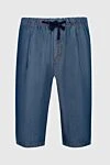 Dolce & Gabbana Blue silk and cotton shorts for men - 56% silk, 44% cotton. Closure: button, zipper, drawstring. Three side pockets, one back pocket. Country of manufacture: Italy. Care: specialized cleaning - photo 1