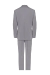 Men's suit made of cotton and elastane gray Canali - Slit. 98% cotton, 2% elastane. Closure: Buttons, hook. Chest pocket, two flap pockets. Three pockets. Two side pockets, two back pockets with buttons. Lining: 100% cupro. Country of manufacture: Italy. Care: specialized cleaning - photo 6