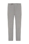 Canali Gray wool pants for men - tucks. 100% wool. Closure: button, zipper. two side pockets, two back with buttons. Lining: Detail lining 100% cotton. Country of manufacture: Italy. Care: specialized cleaning - photo 1