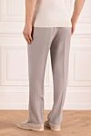Gray wool pants for men Canali - tucks. 100% wool. Closure: button, zipper. two side pockets, two back with buttons. Lining: Detail lining 100% cotton. Country of manufacture: Italy. Care: specialized cleaning - photo 4