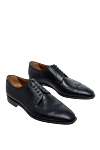 A.Testoni Men's black leather shoes - Perforation. 100% leather. Lace-up. Interior: Leather. Insole: Leather. Heel height: 2cm. Outsole: Other materials. Country of manufacture: Italy. Care: specialized cleaning - photo 3