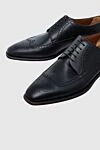 A.Testoni Men's black leather shoes - Perforation. 100% leather. Lace-up. Interior: Leather. Insole: Leather. Heel height: 2cm. Outsole: Other materials. Country of manufacture: Italy. Care: specialized cleaning - photo 5