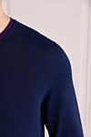 Drumohr Cotton jumper blue for men - Contrasting neckline. 100% cotton. Country of manufacture: Italy. Care: specialized cleaning - photo 5