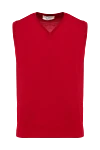 Panicale Men's woolen vest red - Neckline. 100% wool. Country of manufacture: Italy. Care: specialized cleaning - photo 1