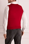 Men's woolen vest red Panicale - Neckline. 100% wool. Country of manufacture: Italy. Care: specialized cleaning - photo 4