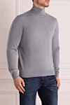 Armani Гольф мужской из шерсти голубой - Высокая горловина. 100% шерсть. Страна производитель: Италия. Уход: специализированная чистка - фото 3