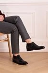 Men's black leather boots Branchini - 100% leather. Elastic inserts. Shaft height: 15 cm. Sole Height: 2.5 cm. Outsole: Other materials. Country of manufacture: Italy. Care: specialized cleaning - photo 2