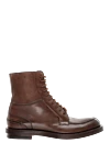 Gucci Brown leather men's boots - 100% leather. Closure: Lace-up, zipper. Sole Height: 2.5 cm. Leather. Country of manufacture: Italy. Care: specialized cleaning - photo 1