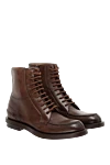 Gucci Men's leather boots brown - 100% leather. Closure: Lace-up, zipper. Sole Height: 2.5 cm. Leather. Country of manufacture: Italy. Care: specialized cleaning - photo 3