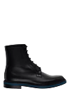 Gucci Black leather boots for men - contrast sole. 100% leather. Closure: lace. Shaft height: 20 cm. Heel height: 2.5 cm. Outsole: other materials. Interior trim: leather. Country of manufacture: Italy. Care: specialized cleaning - photo 1