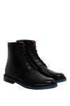 Gucci Black leather boots for men - contrast sole. 100% leather. Closure: lace. Shaft height: 20 cm. Heel height: 2.5 cm. Outsole: other materials. Interior trim: leather. Country of manufacture: Italy. Care: specialized cleaning - photo 3