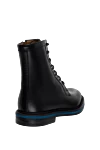 Black leather boots for men Gucci - contrast sole. 100% leather. Closure: lace. Shaft height: 20 cm. Heel height: 2.5 cm. Outsole: other materials. Interior trim: leather. Country of manufacture: Italy. Care: specialized cleaning - photo 4