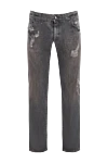 Dolce & Gabbana Blue cotton jeans for men - scuffed effect;. 100% cotton;. Fastener: button, zipper;. two side pockets in front, two in back;. Country of manufacture: Italy. Care: specialized cleaning - photo 1