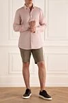 Рубашка из хлопка розовая мужская розовая Dolce & Gabbana - узор полоска. 100% хлопок. пуговицы. Страна производитель: Италия. Уход: специализированная чистка - фото 2