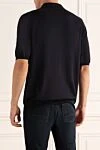 Black cotton polo shirt for men Colombo - 100% cotton. Buttons. Country of manufacture: Italy. Care: specialized cleaning - photo 4